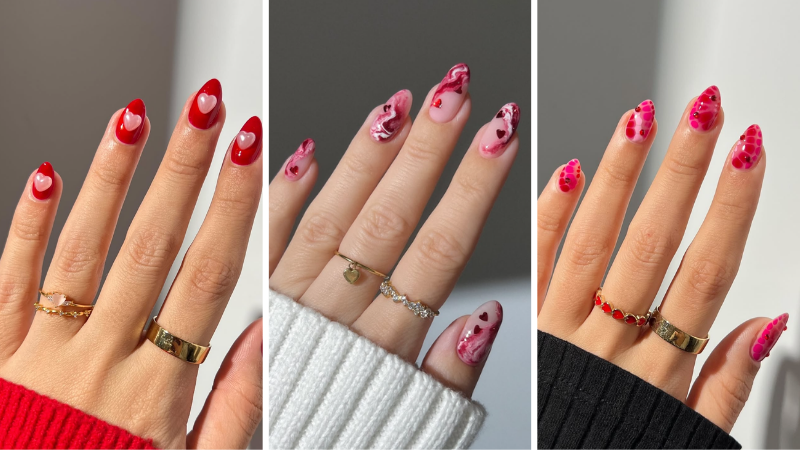 Valentine nails