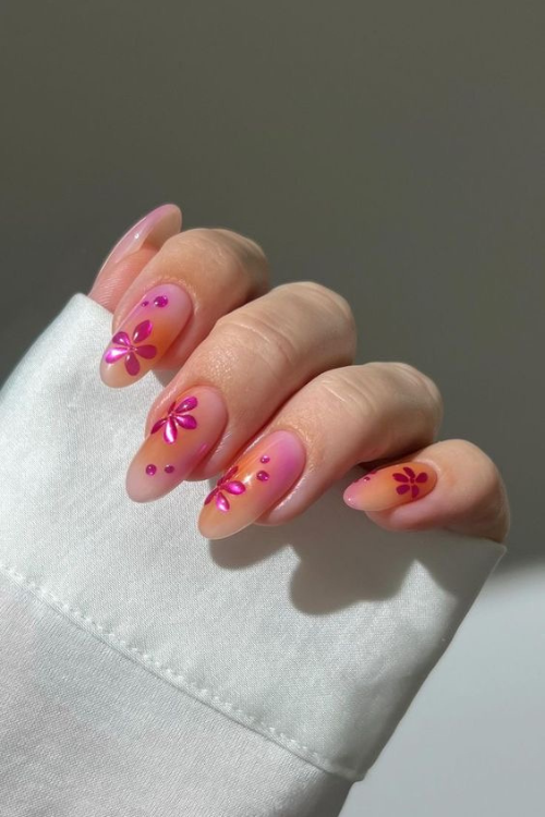 pink summer nails