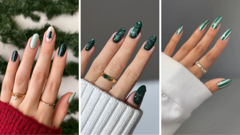 green christmas nails