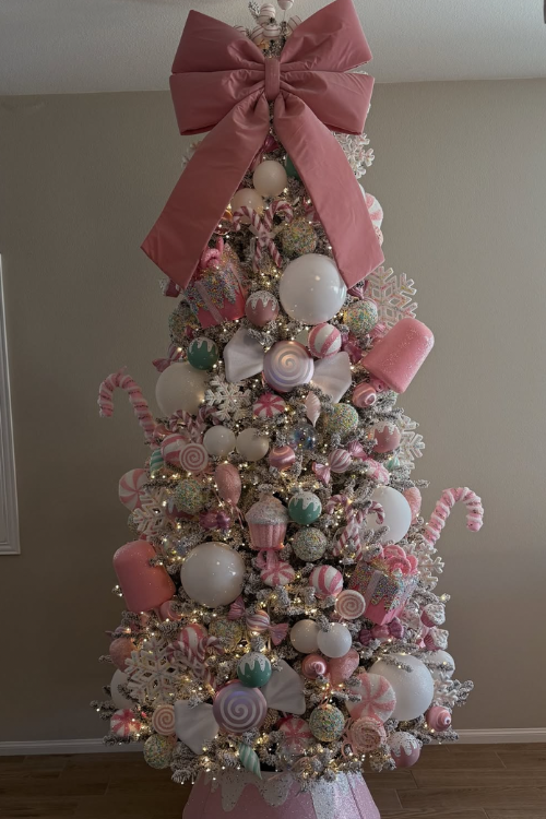 pink christmas tree