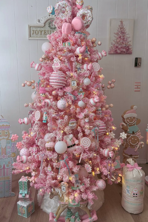 pink christmas tree