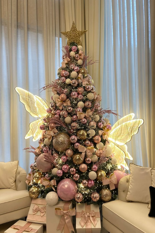pink christmas tree