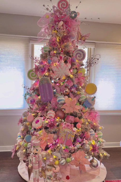 pink christmas tree