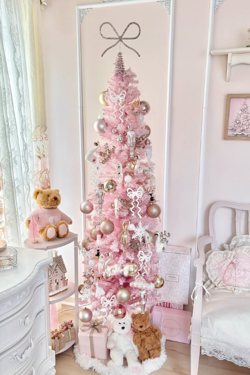pink christmas tree
